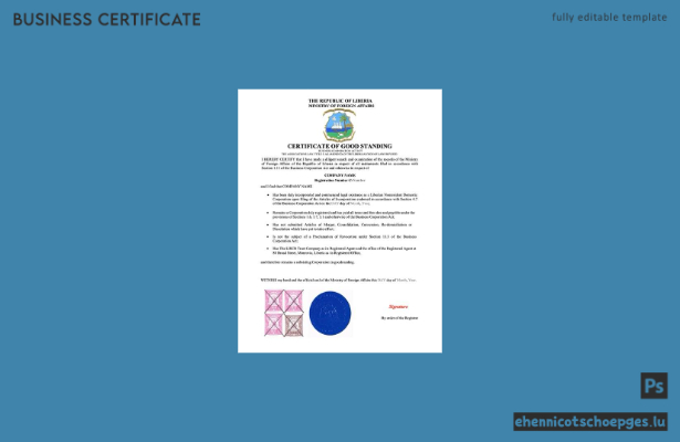 Liberianisches Unbedenklichkeitszeugnis (Word- und PDF-Beispiel)